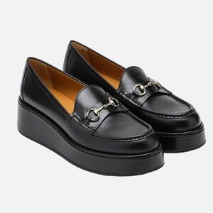 Gucci Ilde Horsebit Flatform leather platform Loafer RETAIL 1,300